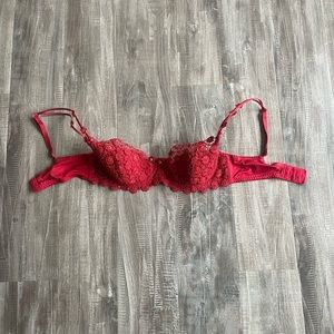 Ambrielle Floral Lace & Beaded Bra Red 34C